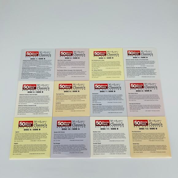Mystery Classics 50 Movie Pack 12-DVD Collection - Good Used Condition - Picture 11 of 15